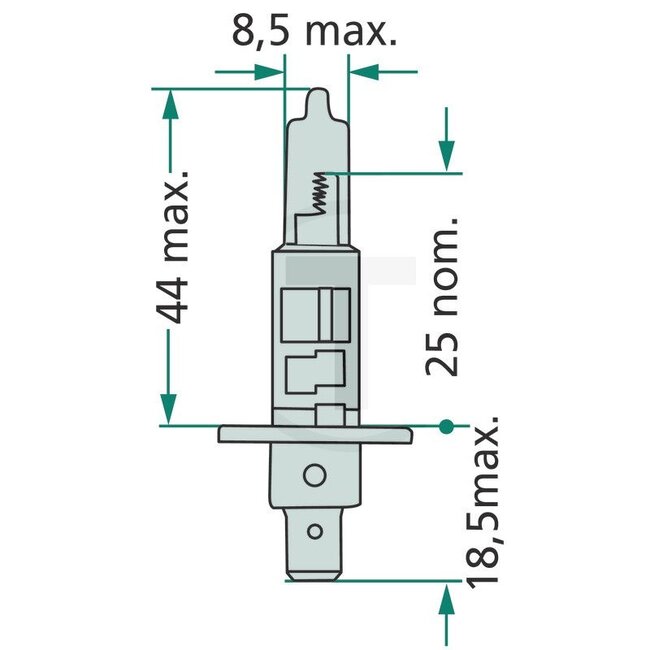 Philips Ampoule halogène H1 - 44712258PRC1, 12258PRC1