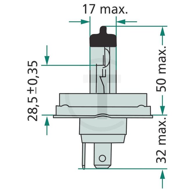Philips Halogeenlamp R2 12 V, 45 / 40 W, sokkel P45t-41, Bilux-koplamp | 12475C1