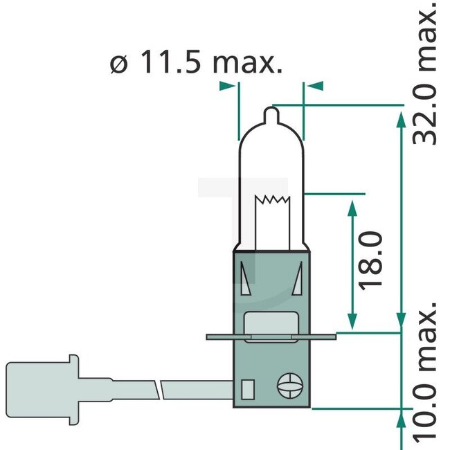 Philips Halogen bulb H3 - Voltage: 12 V, Power: 55 watts, Socket: PK22s - 77704130