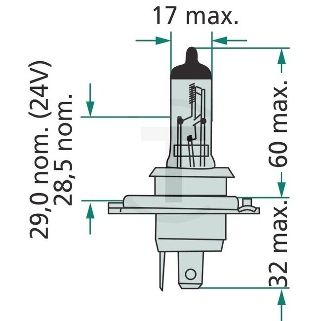 Philips Halogeenlamp H4 LongLife EcoVision 12 V, 60 / 55 W, P43t-38 | 12342LLECOC1