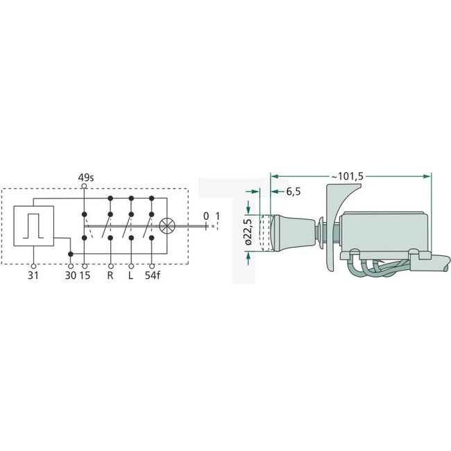 HELLA Hazard warning light switch 12 V, pull switch, 2 positions | 6HD002535101