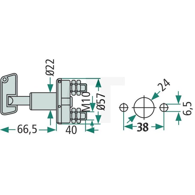 HELLA Accu hoofdschakelaar 2 schroefaansluitingen - 2 schakelstanden - 4556EK 002843001, 6EK002843001 | Deutz-Fahr M 2480, 2580, 2680, 2685, 2780, 2780H