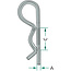 Borgveren set 5 stuks 4 mm verzinkt enkel gebogen - 4990074 | Uitvoering: verzinkt | A: 4 mm | C (mm): 16 - 20