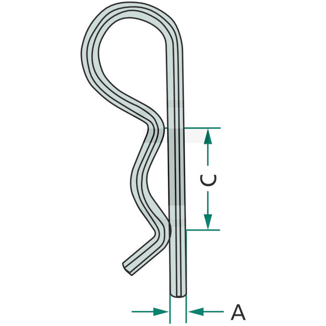 R-clip set 5 pieces 5 mm galvanised single curve