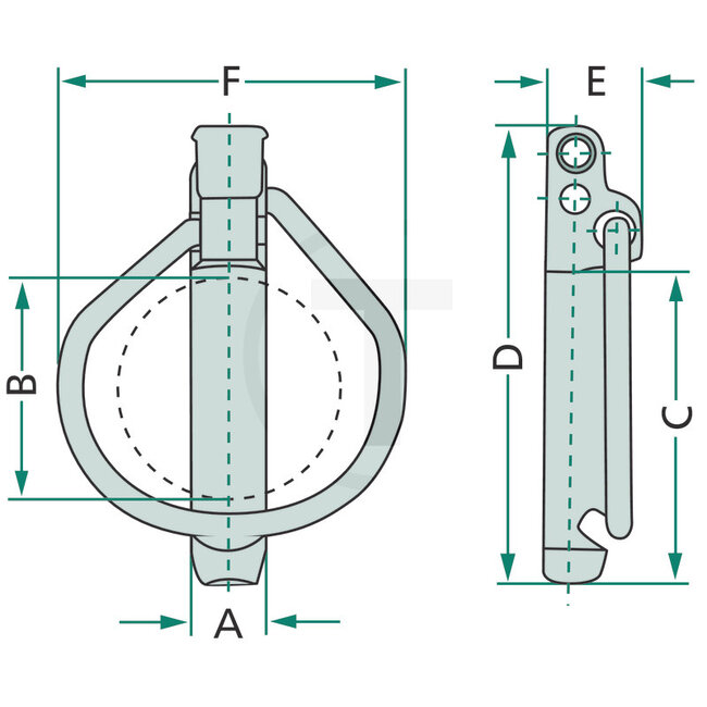 Linch pin set 10,5 x 41 mm galvanized - 5 pieces