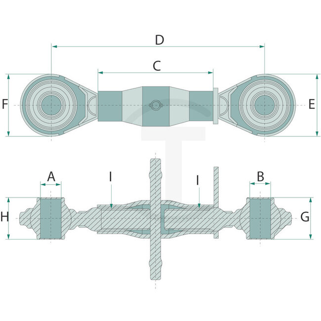 GRANIT Oberlenker Kat. 2 | 370 mm | M30 x 3,5 mm | 505 / 705 mm - 20011520