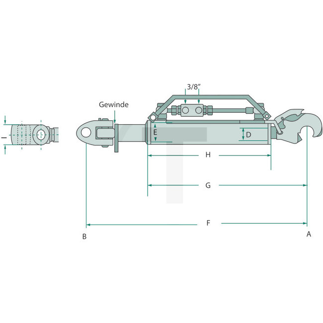 GRANIT Hydraulische topstang verstelbaar Cat. 3 - 666 / 906 mm