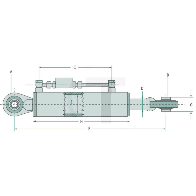 GRANIT Hydraulische topstang Eco-Line cat. 2/2, 480 - 690 mm, slag 210 mm - 20010107