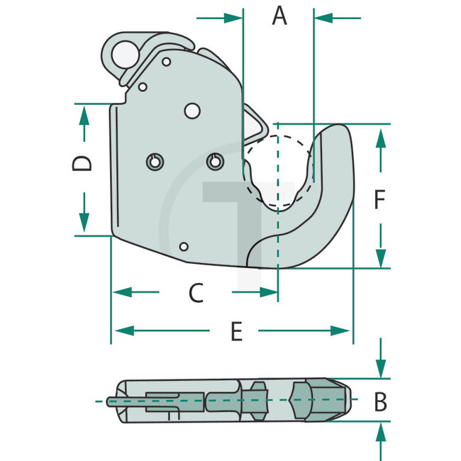 Lower link hook Cat. 2L | up to 74 kW / 100 hp - AN130T0102, 80012914