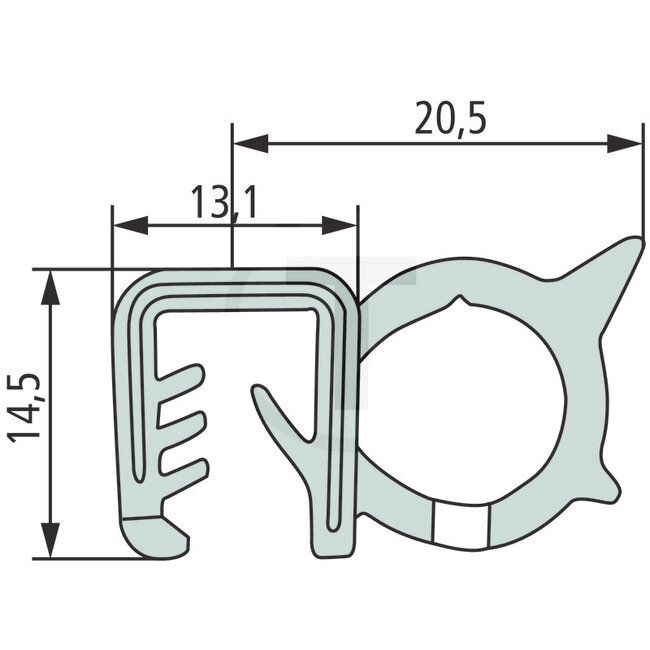 GRANIT Rubber seal 27.1 x 14.5 mm | clamping range 4-6 mm | 5 metres - 3476186M1