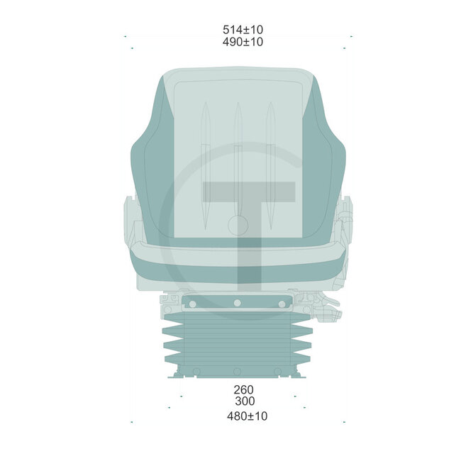 PROBOSS Tractor seat AS1480 air suspended fabric 12 V, seat width 480 mm | AS1480