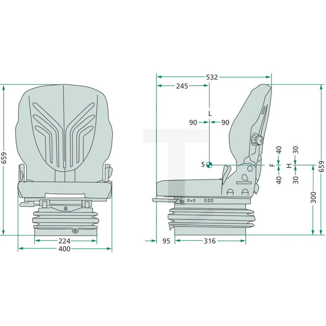 GRAMMER Siège Compacto Comfort S - 2401289043, 1289043