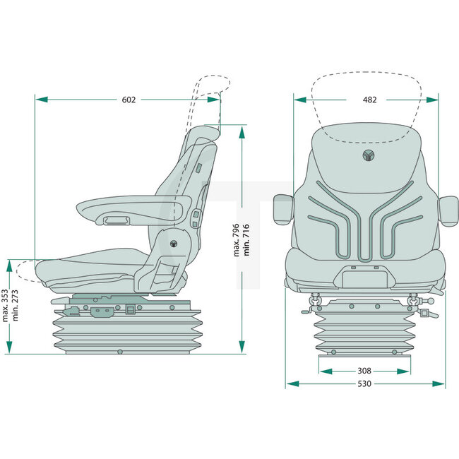 GRAMMER Traktorsitz luftgefedert Maximo Comfort Plus MSG 95A/731