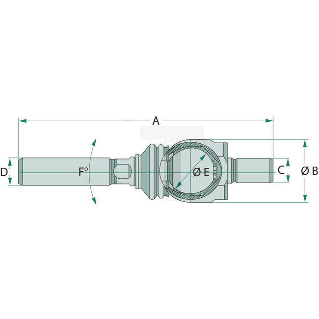 GRANIT Axiaalkogel 210 mm - Ø 56 mm - M22 x 1,5 / M24 x 1,5 - 38712100, 85807975, 311446A1, 0.900.0084.5, AL178287, RE212813, 34051500