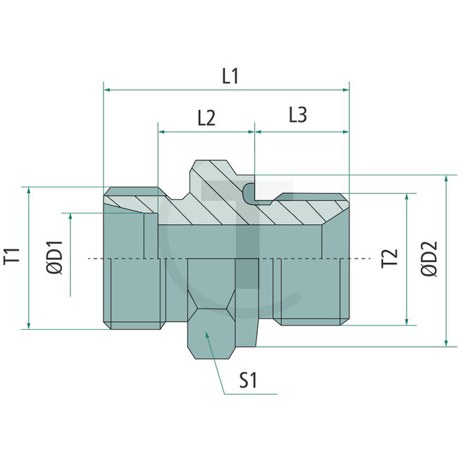 GRANIT Screw coupling X-GEM 8 L 12 WD, M14 x 1,5 / M12 x 1,5 | 100605.1
