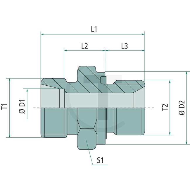 GRANIT Schroefkoppeling X-GER 06 L 1/8 WD - M12 x 1,5 - G 1/8" - 87003122