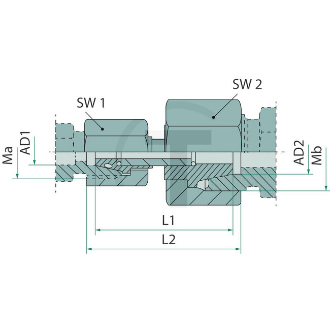 GRANIT Screw coupling DMO 10 L / 10 L, M16 x 1,5, 315 bar | 603506