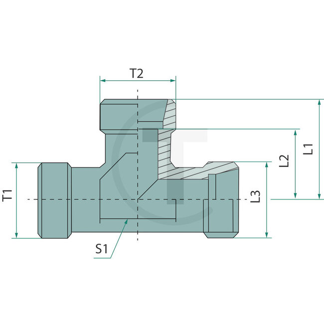 GRANIT T-Kupplung X-TV 10 L, M16 x 1,5, Ø 10 mm - 103906.1