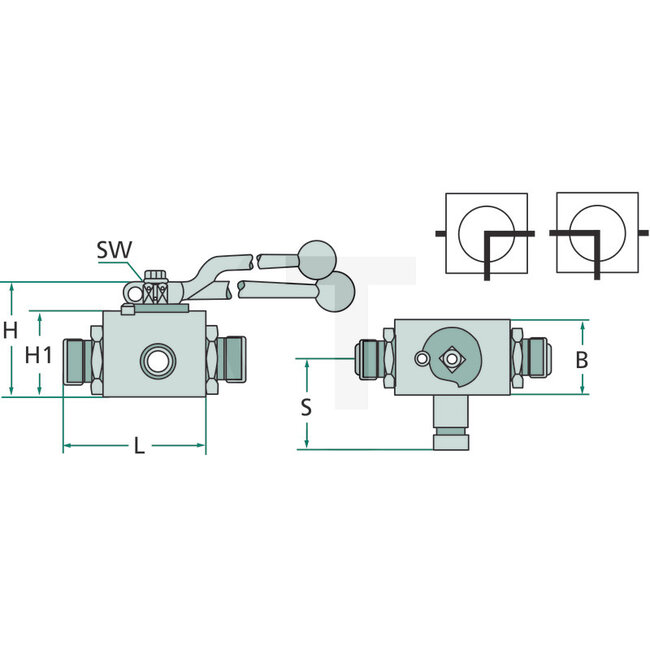 GRANIT Kogelkraan BKH-3L-15L DN-13 (M22x1,5) - 81520016, BKH-3L-15LDN-13