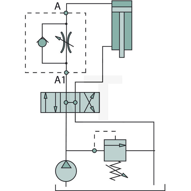 Oleodinamica Marchesini Drosselrückschlagventil VRFU -1/2" BSP Knopf - DRV-K-08