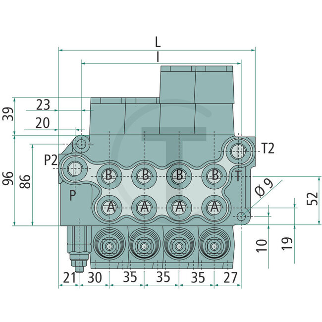 BLB Mono valve BM 40/1 GU-MO-A1-T, 35 l/min, 1x double-acting | 91411019