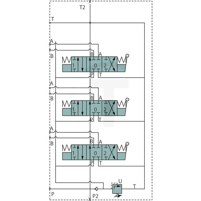 BLB Monoventil BM 40/3 GU-(3x) MO-A1-T, 35 l/min, 3x doppeltwirkend | 91411021