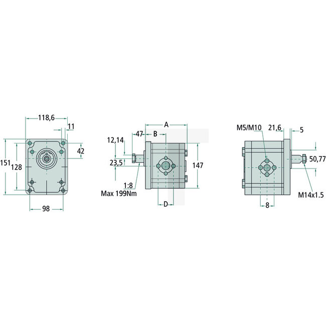 GRANIT Group 3 pump 43cc clockwise EU 1:8 - 3590333, 03590333