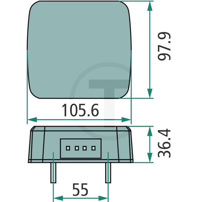 GRANIT Rückleuchte LED - Abmessungen B x H x T: 106 x 98 x 36 mm - KFZ10103