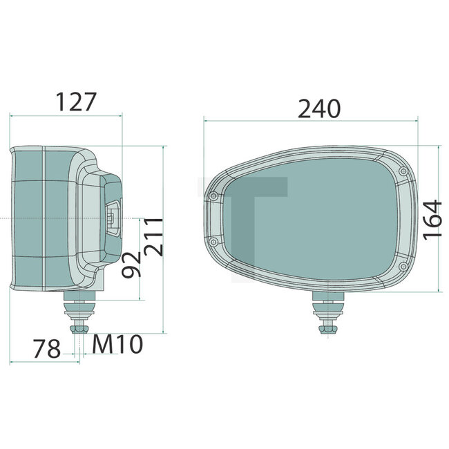 ABL Headlight 3830 left 12 / 24 V, LED, 240 x 164 x 127 mm | A0831A719200