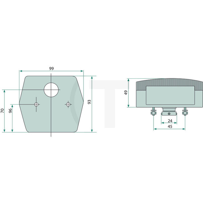 ASPÖCK Achterlicht "MINIPOINT" met doorvoertule en kentekenplaatafdekking, zonder lichtbron - 504230300037, 404484001 | Lamp: 12V5WS / C5W 12V21WK / R21W