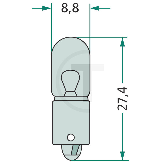 GRANIT Ball lamp T2W 12V / 2W - 10 pcs - Voltage: 12 V, Power: 2 watts, Socket: BA9s - 12913GRNCP