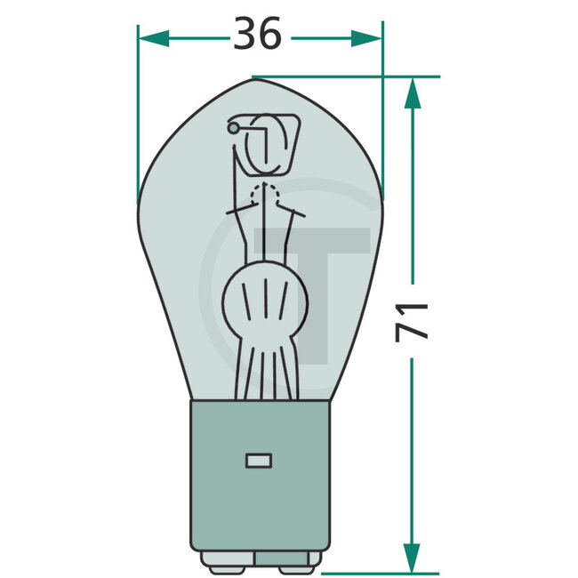 Glühlampe S2 12 V, 35 W, Sockel BA20d | 7919500915