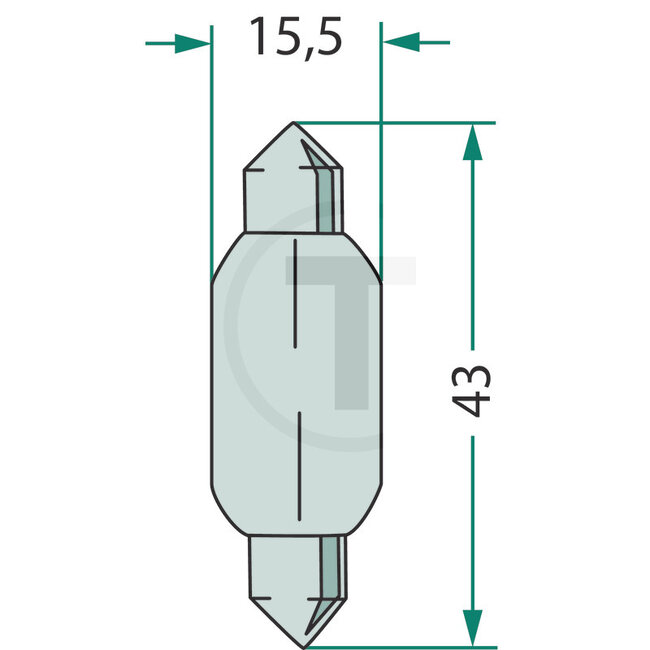 GRANIT Sofitte C21W 12 V, 21 W, sokkel SV 8,5 - 10 stuks | 17634GRNCP