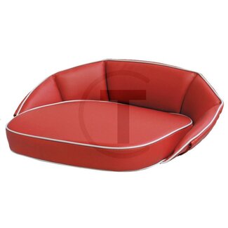 GRANIT Zitkussen rood, rugleuning 12 cm, grijze naden Porsche Diesel