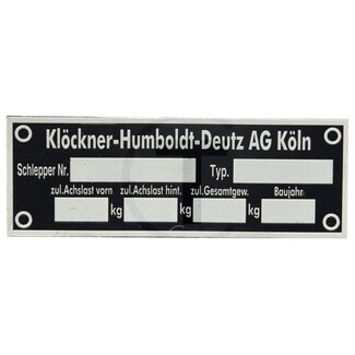 GRANIT Typenschild Traktor Deutz