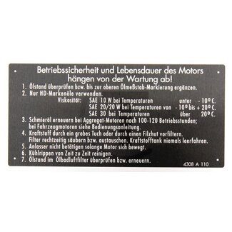 GRANIT Typeplaatje luchtgeleidingsplaat 104 x 52 mm Deutz
