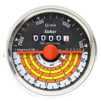 GRANIT Traktormeter 80 mm Einbaugröße, Drehrichtung links Eicher