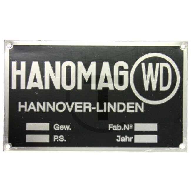 GRANIT Typeplaatje Hanomag WD Hanomag - 1550302146007