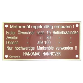 GRANIT Motorblockschild D 52/D 57 rot Hanomag