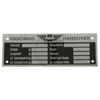 GRANIT Typeplaatje tot ca. 1950 Hanomag