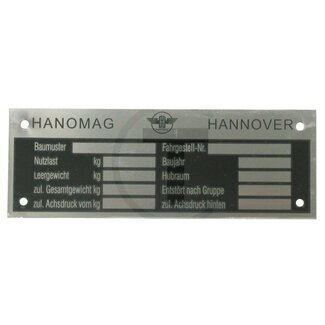 GRANIT Typenschild Hanomag bis ca. 1954