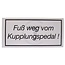 GRANIT Sticker Fuss way vom Coupling pedal white Hanomag