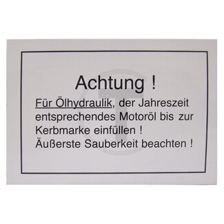 GRANIT Sticker WAARSCHUWING! Für Ölhydraulik rood Hanomag