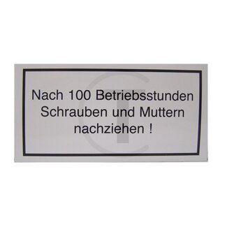GRANIT Aufkleber Na 100 Betriebsstunden weiß Hanomag