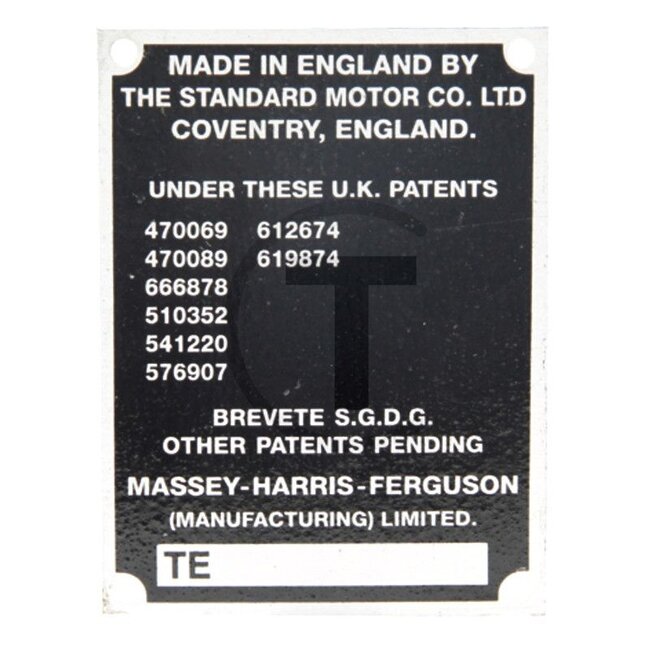 GRANIT Typenschild Massey Ferguson Massey Ferguson