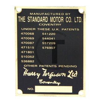 GRANIT Type plate Massey Ferguson