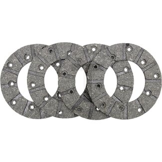 GRANIT Brake lining for foot brake Ø 127 mm 4 pieces with rivets McCORMICK / IHC DED3, D320, D322, D324, D326, DGD 4, D430, D432