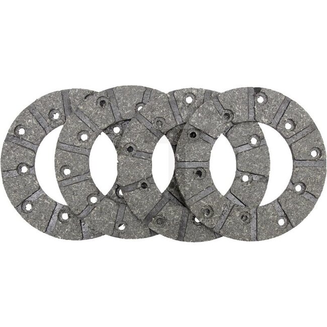 GRANIT Brake lining for foot brake Ø 127 mm 4 pieces with rivets McCORMICK / IHC DED3, D320, D322, D324, D326, DGD 4, D430, D432 - BL10169, L12268, RL10169