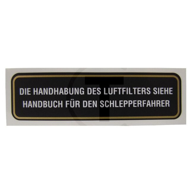 GRANIT Aufkleber Luftfilter McCORMICK / IHC DLD 2, DED3, DGD 4, D212 - D440