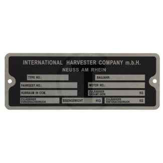 GRANIT Typenschild McCORMICK, IHC, International, Case IH D 212 - D 440
